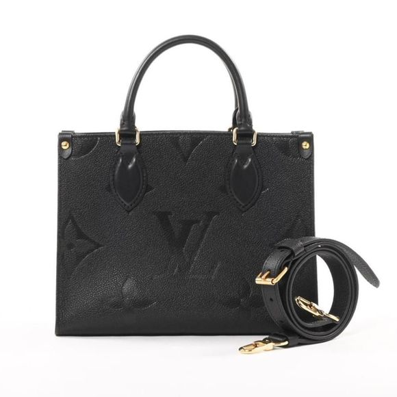 Louis Vuitton On The Go PM Handbag Emplant Noir - Picture 1 of 7